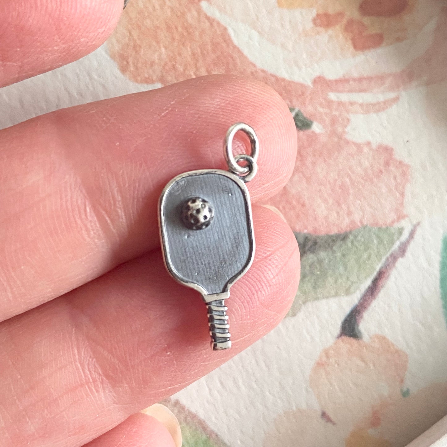 Pickleball Charm Sterling Silver