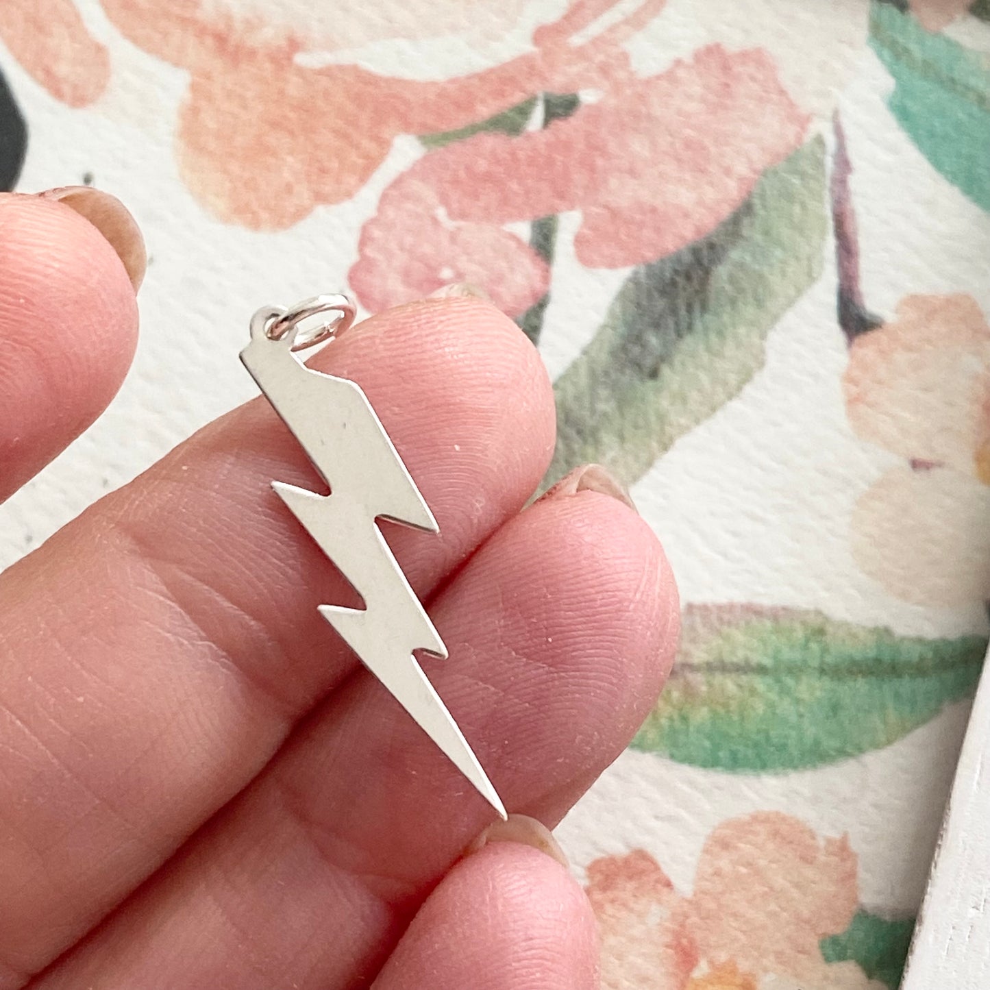 Sterling Silver Lightning Bolt Charm