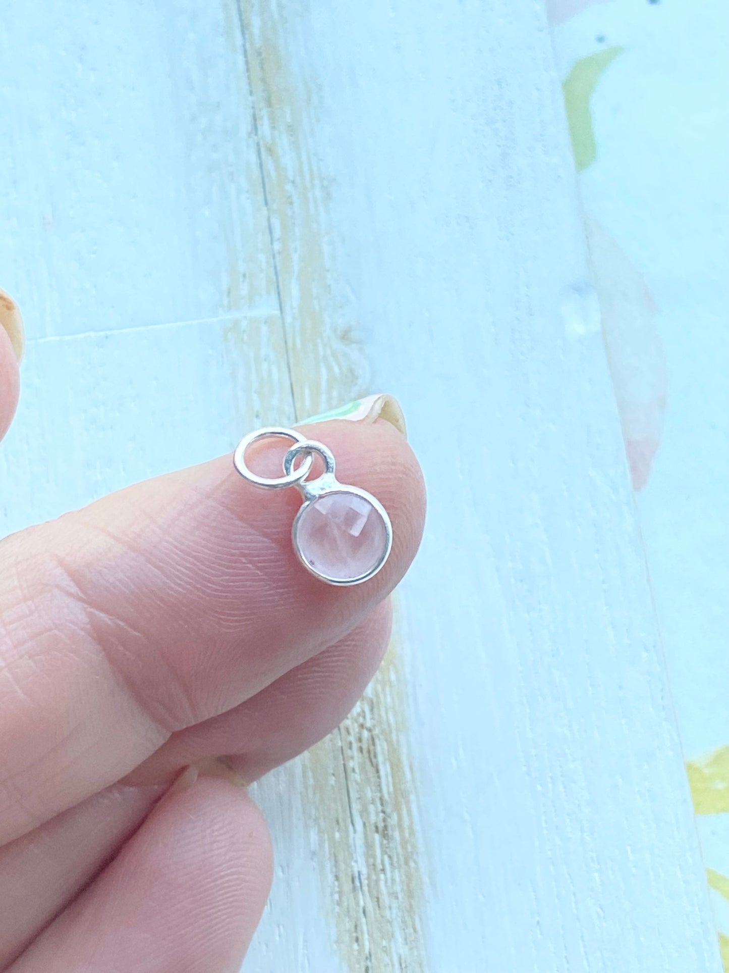 Rose Quartz 6mm Round Charm