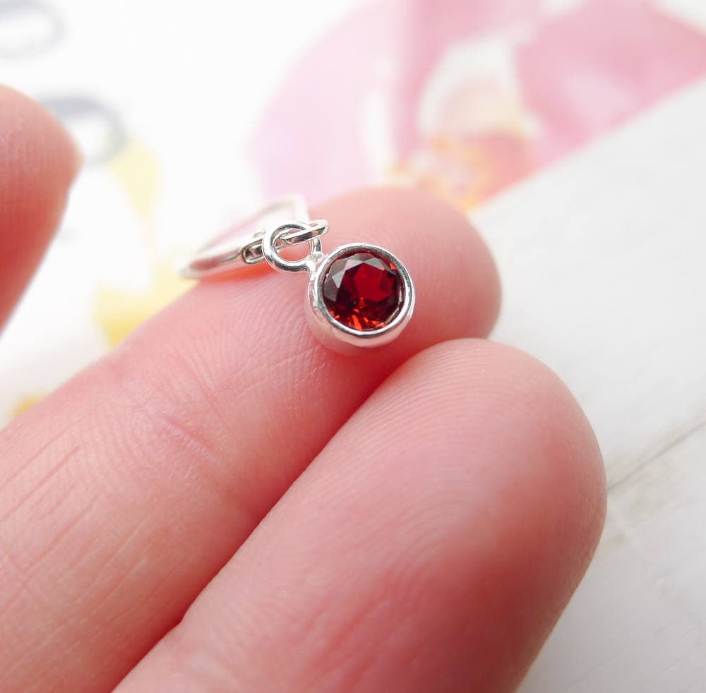 Garnet Drop Earrings in Sterling Silver