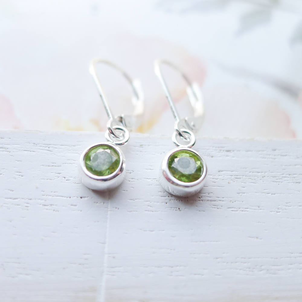 Peridot Earrings Lever back