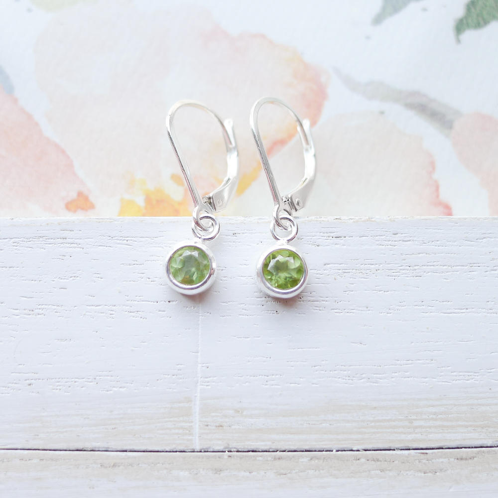 Peridot Earrings Lever back