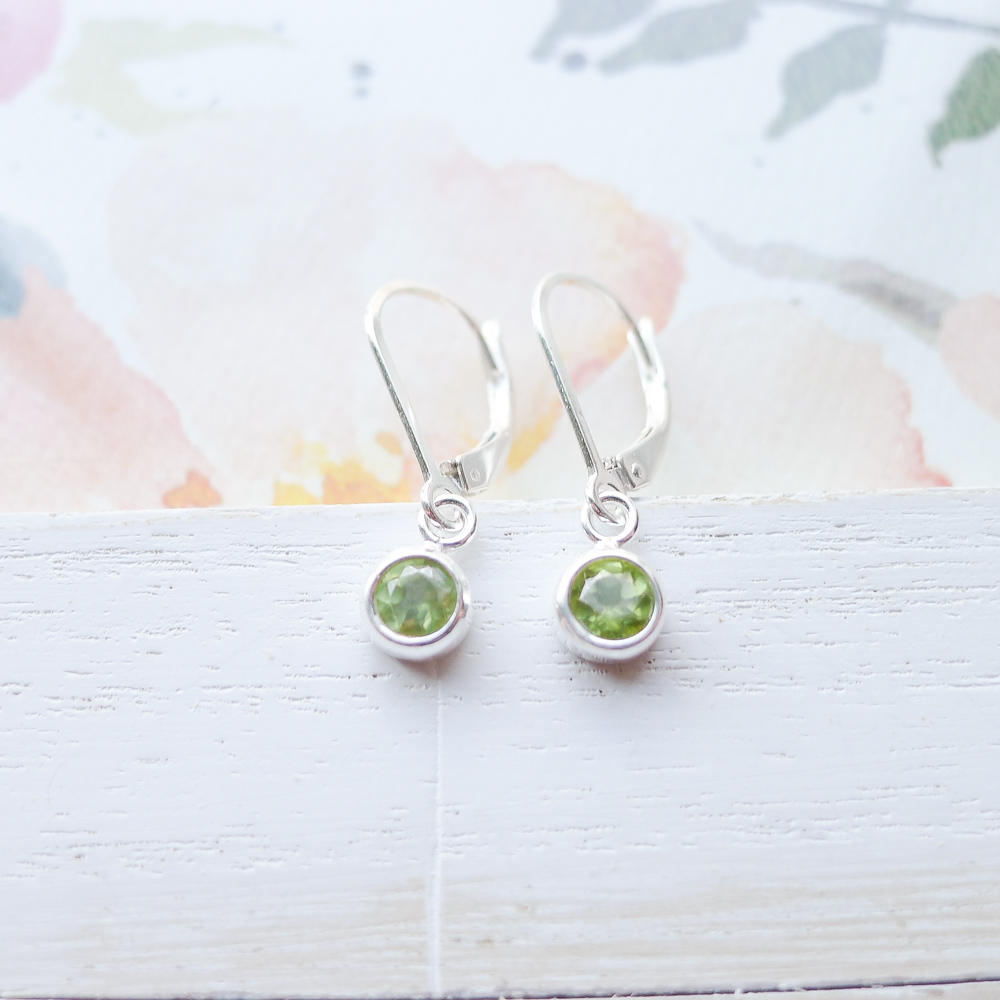 Peridot Earrings Lever back