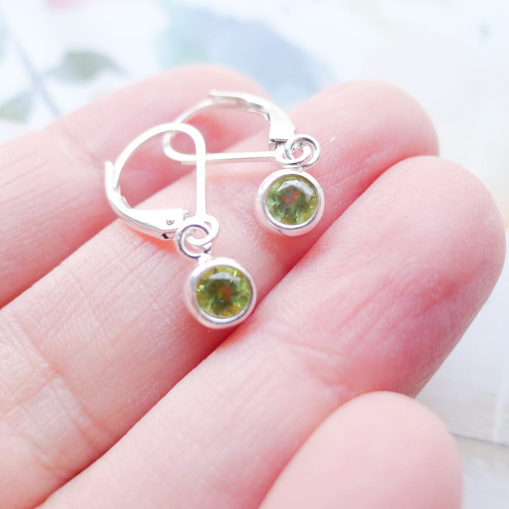 Peridot Earrings Lever back