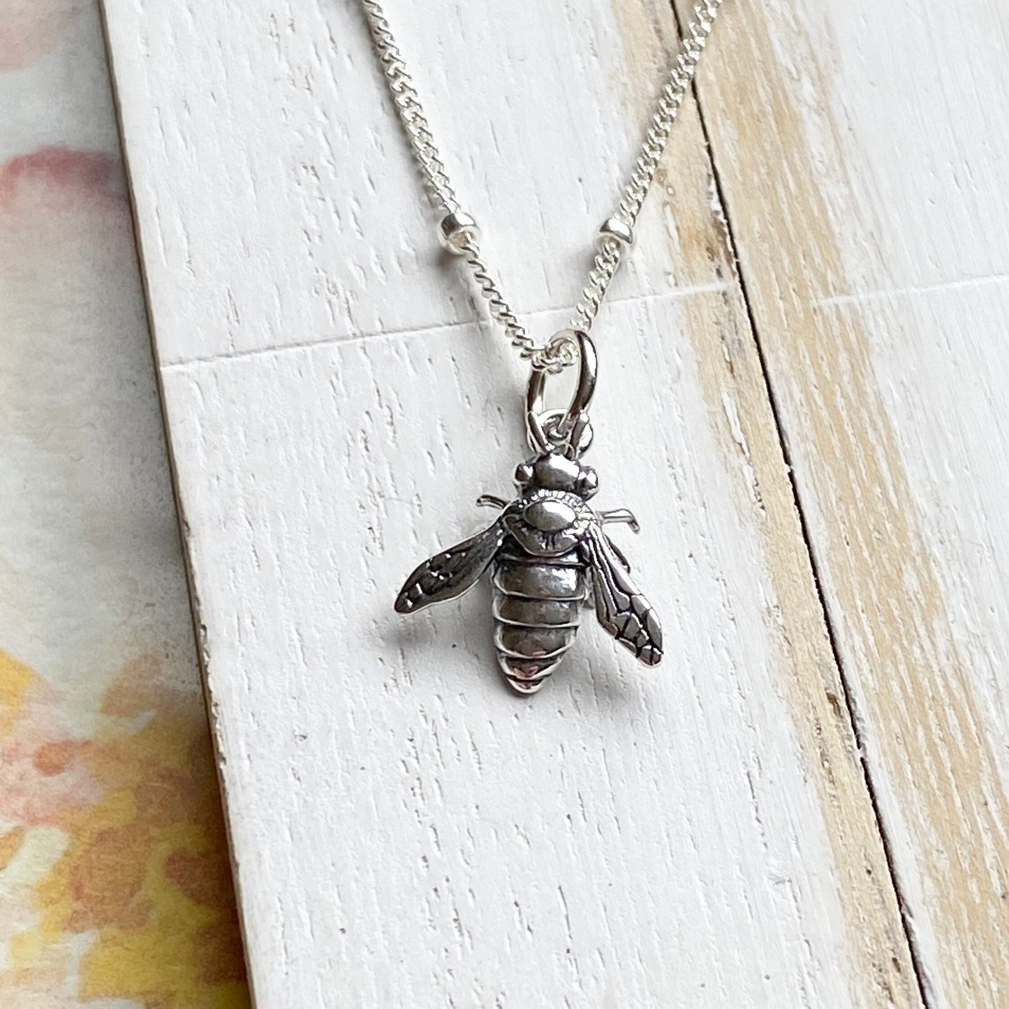 Dainty Bee Necklace Sterling Silver