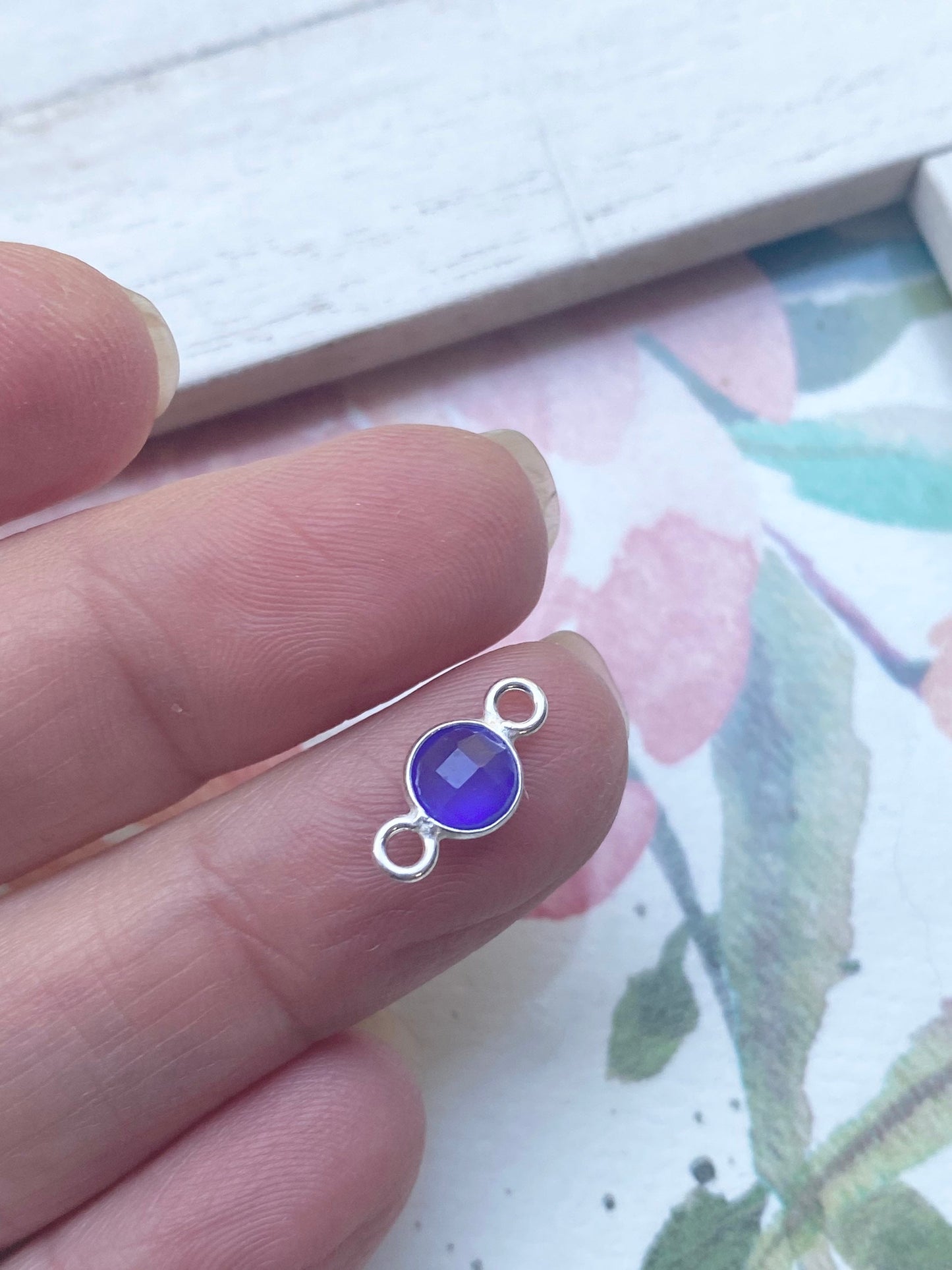 Blue Onyx Link in Sterling Silver