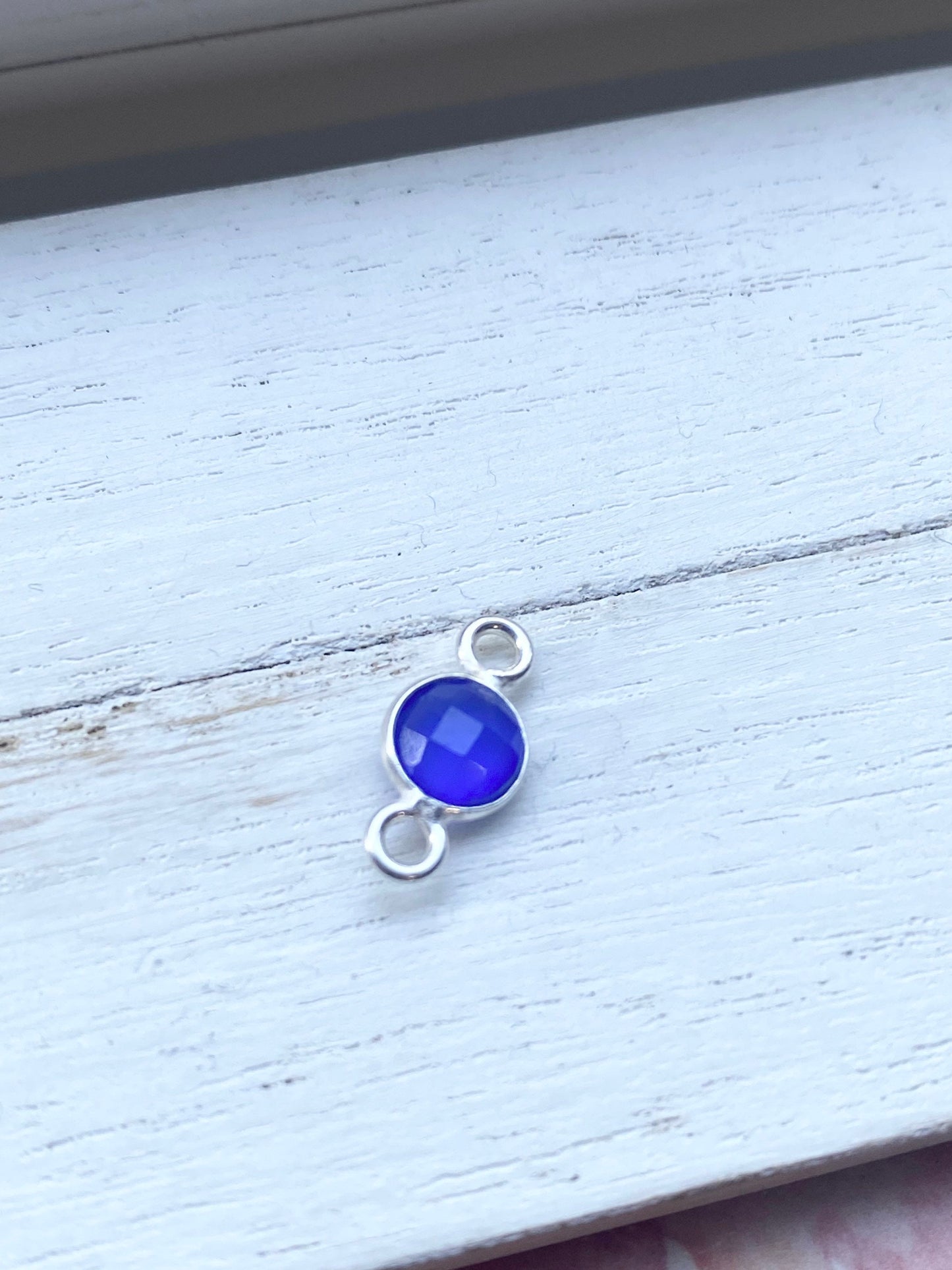 Blue Onyx Link in Sterling Silver