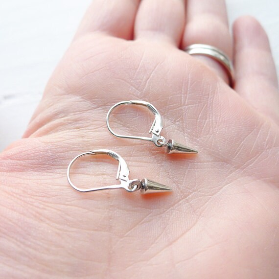 Tiny Spike Earring Sterling Silver Leverbacks