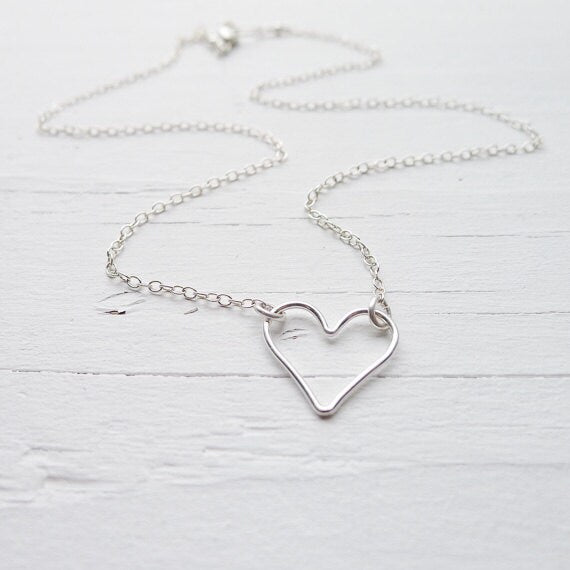 Open Heart Necklace Floating Love Pendant