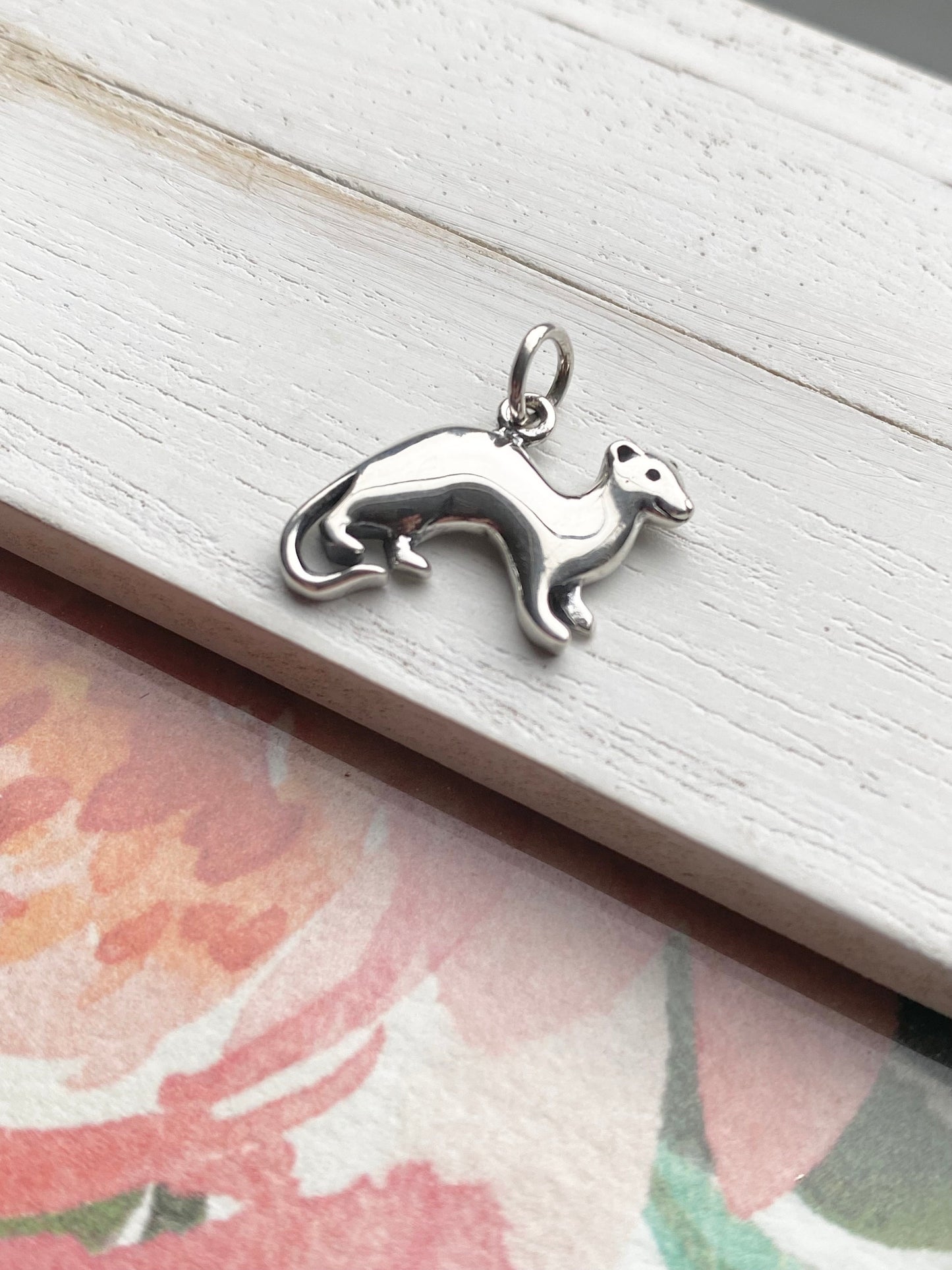 Ferret Charm Sterling Silver