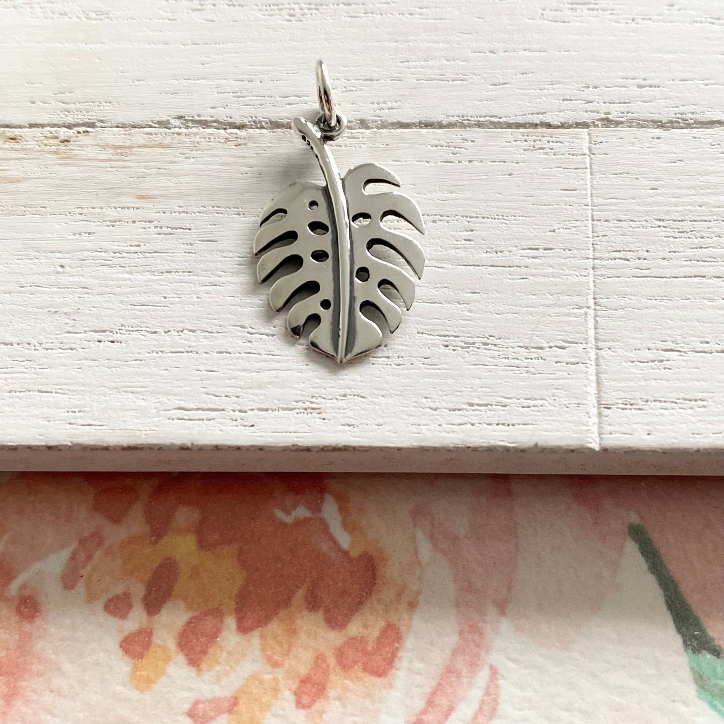 Monstera Leaf Charm Sterling Silver