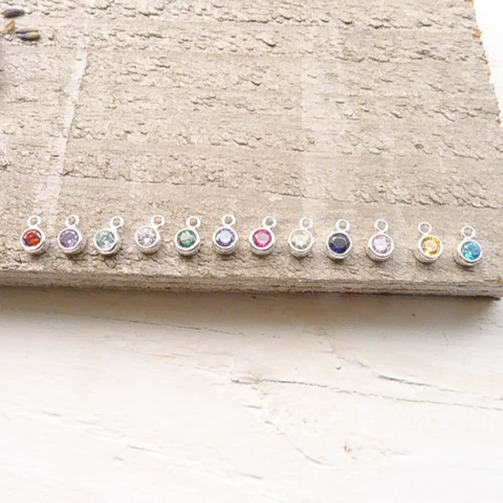 October Birthstone Charm Sterling Silver