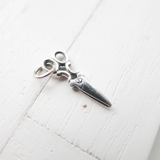Scissors Charm Sterling Silver Hairdresser Gift Hair Stylist Small Cute Pendant for Necklace or Bracelet