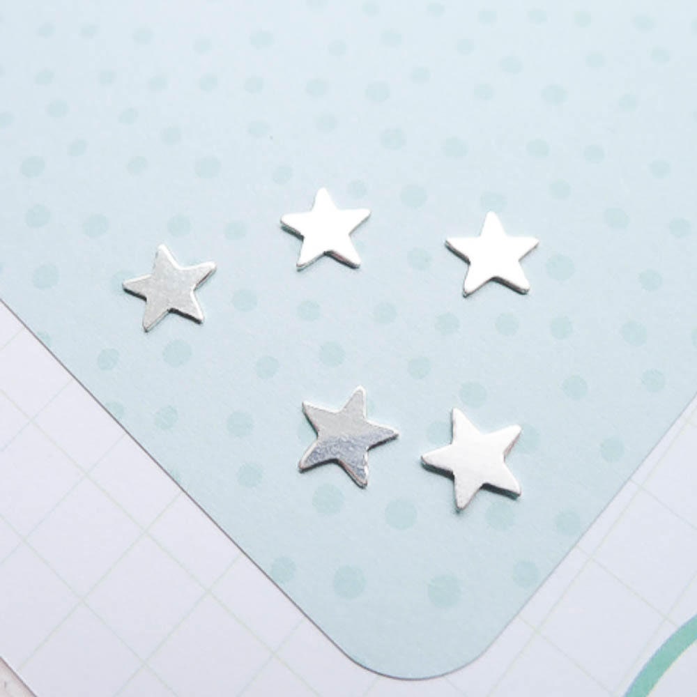 Tiny Silver Star Blanks Really Small Sterling Rivet Accents for Soldering Locket Charms