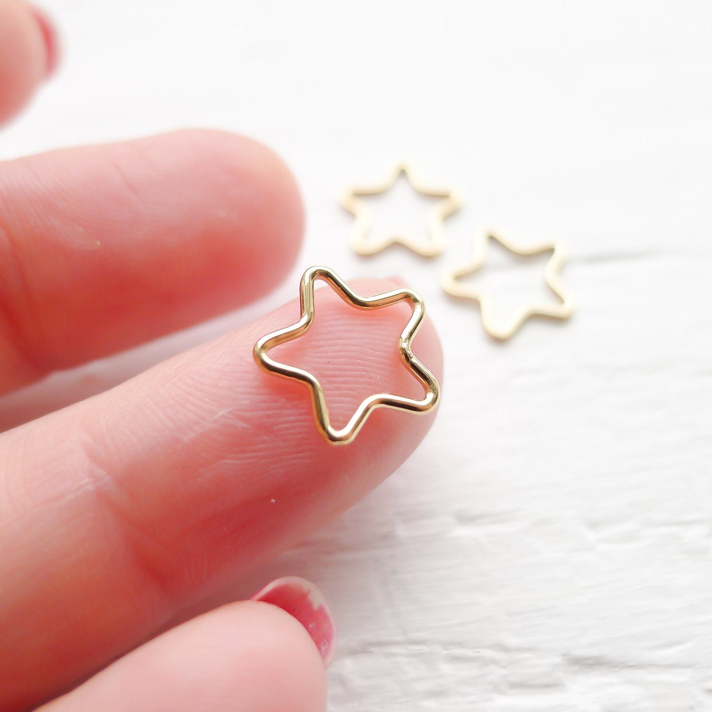 Tiny Gold Star Charm Wire Shape Link Celestial Jewelry Maker