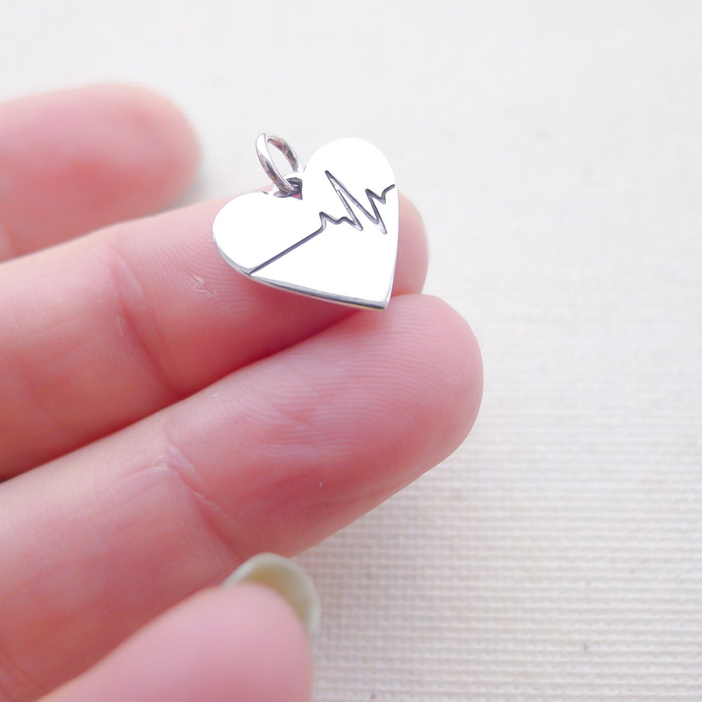 Heartbeat Charm Sterling Silver