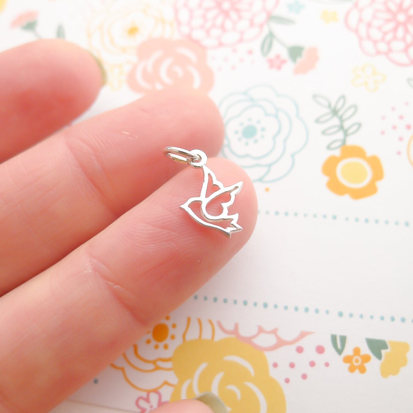 Dove Charm Sterling Silver