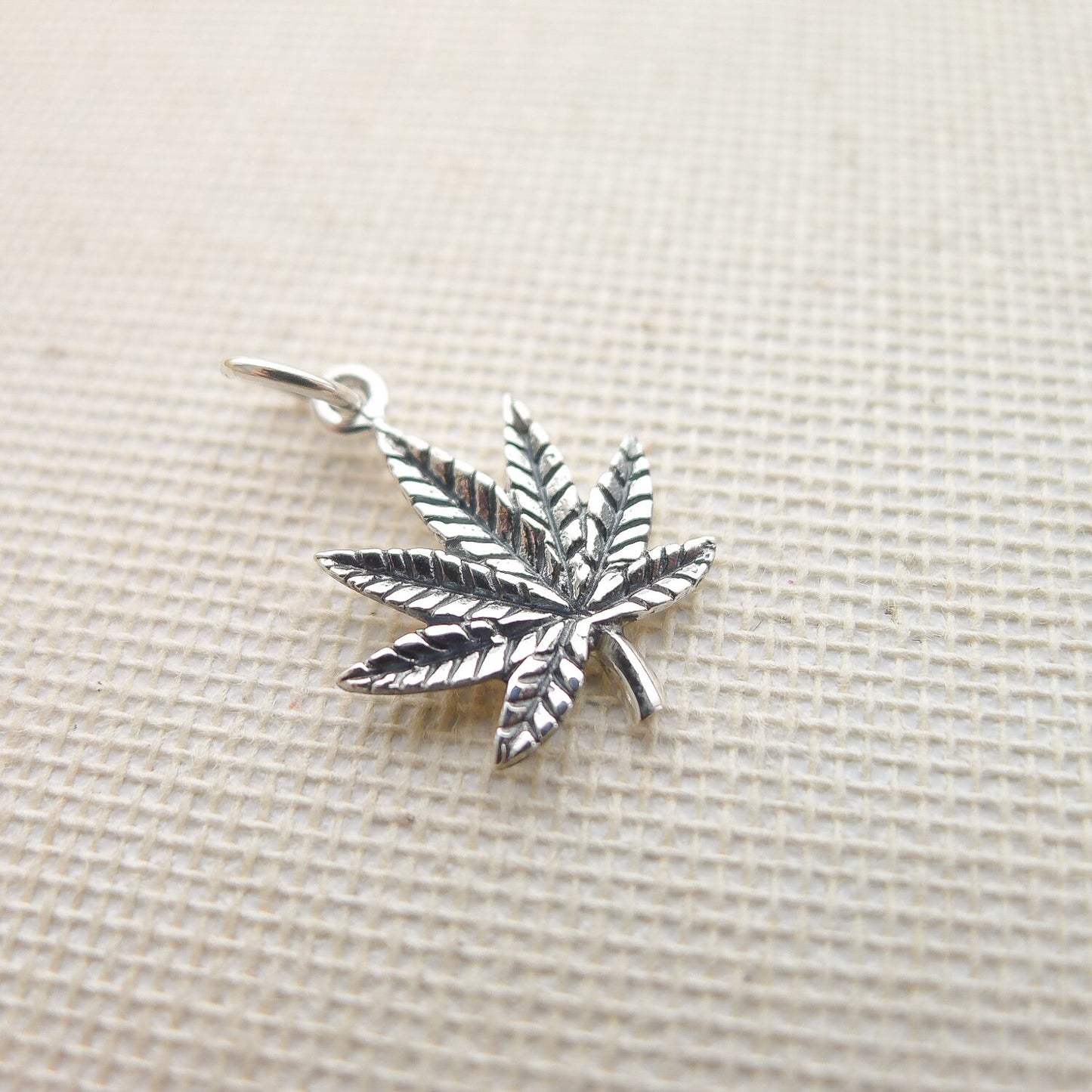 Pot Leaf Charm Sterling Silver