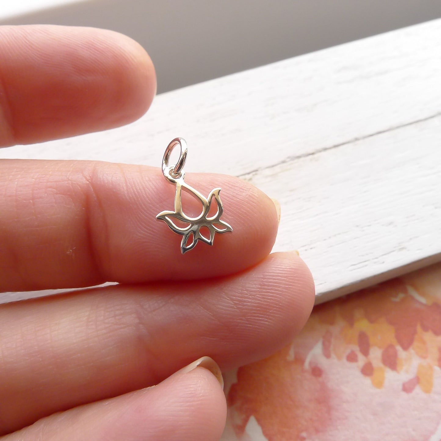 Sterling Silver Lotus Bud Charm