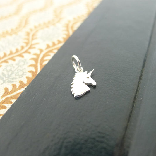 Unicorn Head Charm or Pendant for Sterling Silver Adorable Jewelry