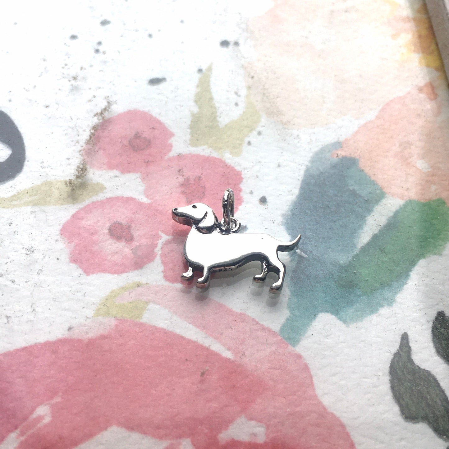 Dachshund Pendant Sterling Silver Charm