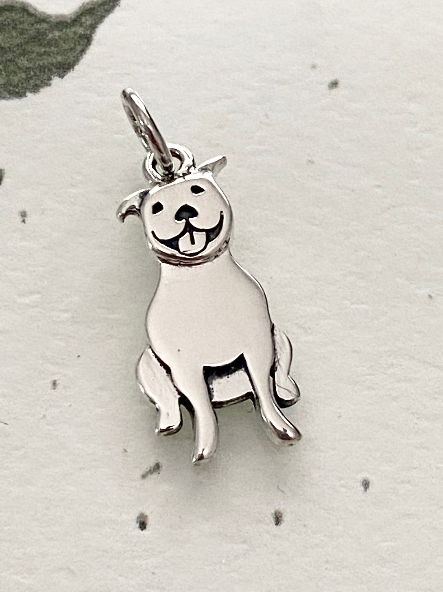 Pitbull Charm Sterling Silver