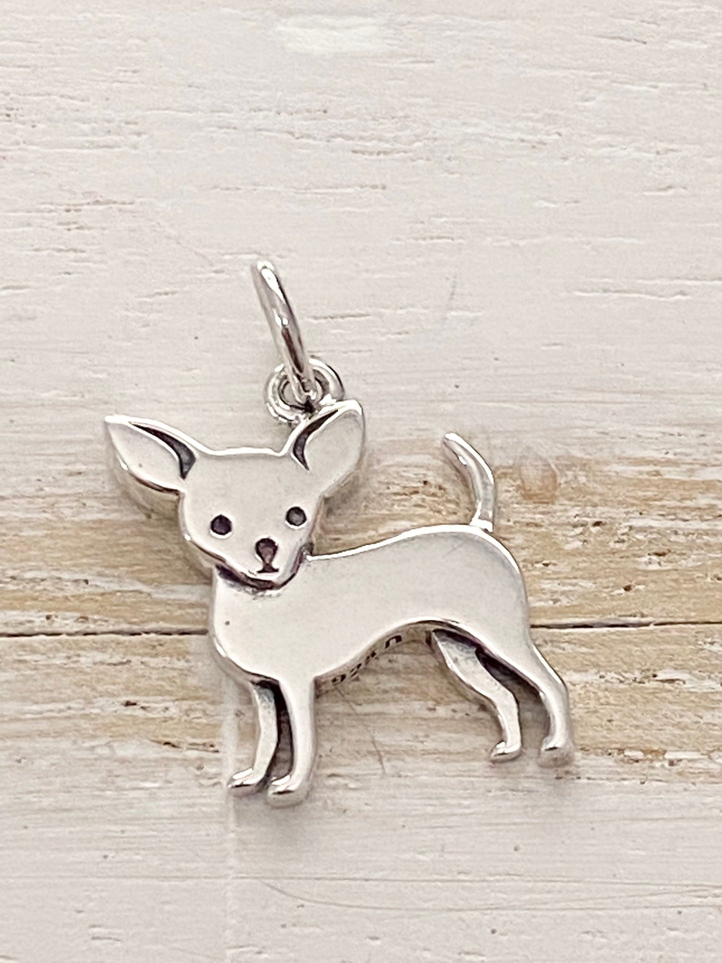 Chihuahua Charm Sterling Silver Dog Pendant