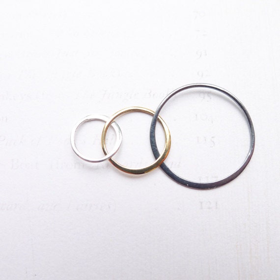 Mixed Metal 3 Link Charm or Pendant Interlocking