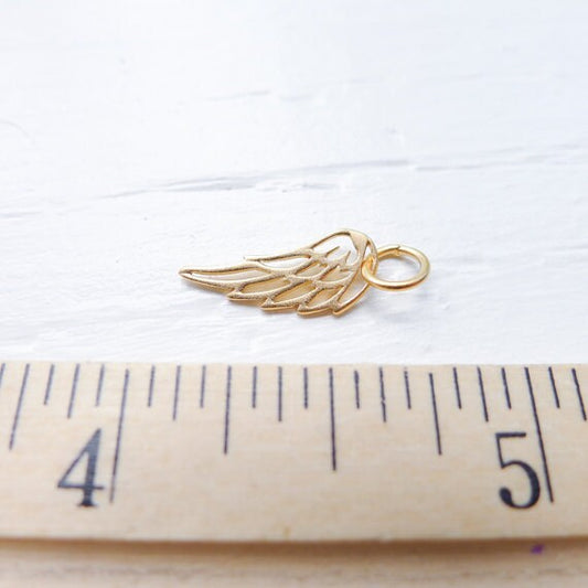 Gold Wing Charm Gogeous Sterling Silver Gold Plated Angel Charm Vermeil Pendant