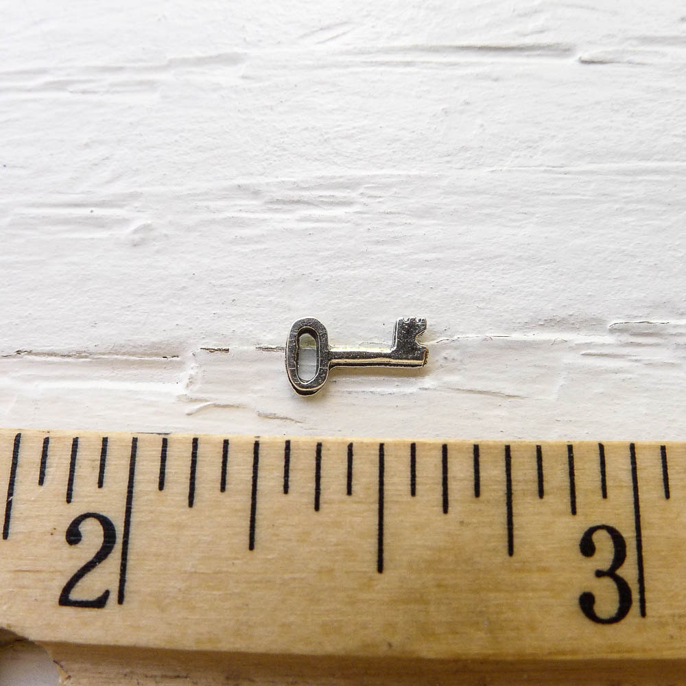 Tiny Key Charm Very Small Sterling Silver Keys for Jewelry Making
