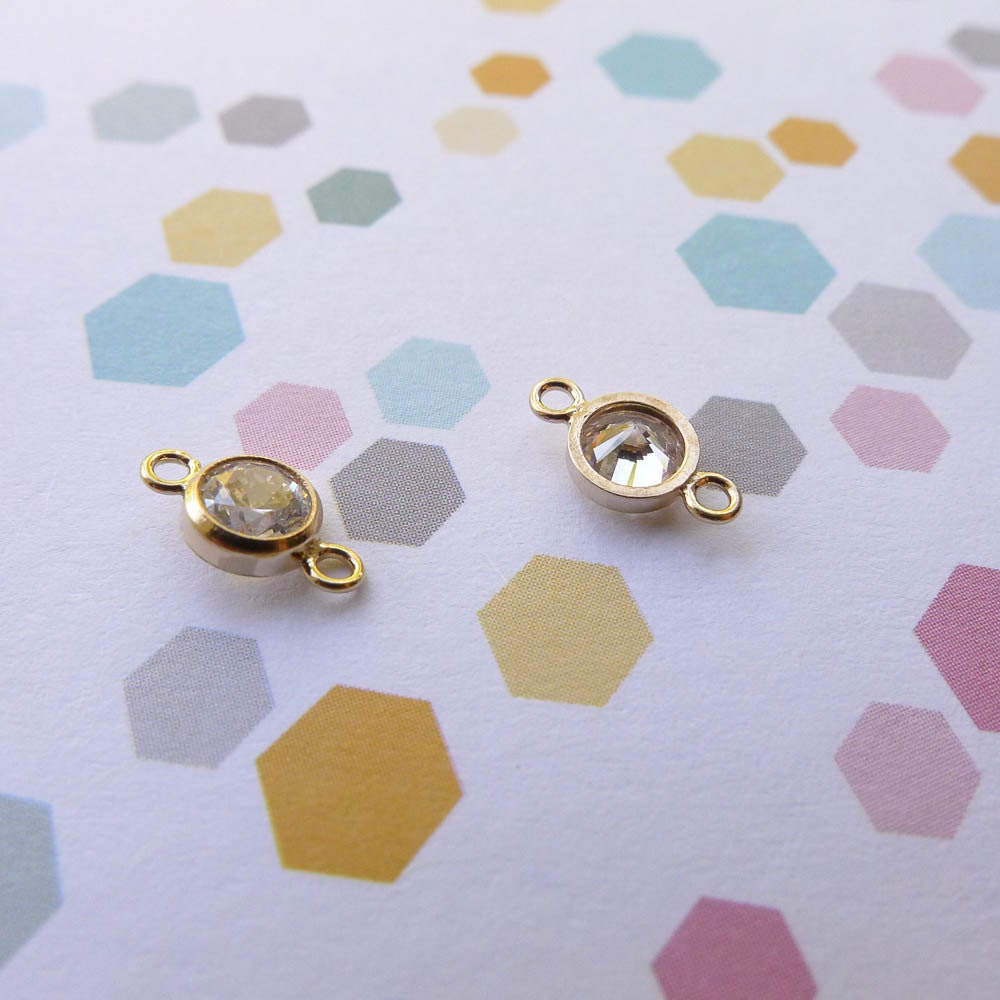 Goldfilled CZ Link Charm Connector