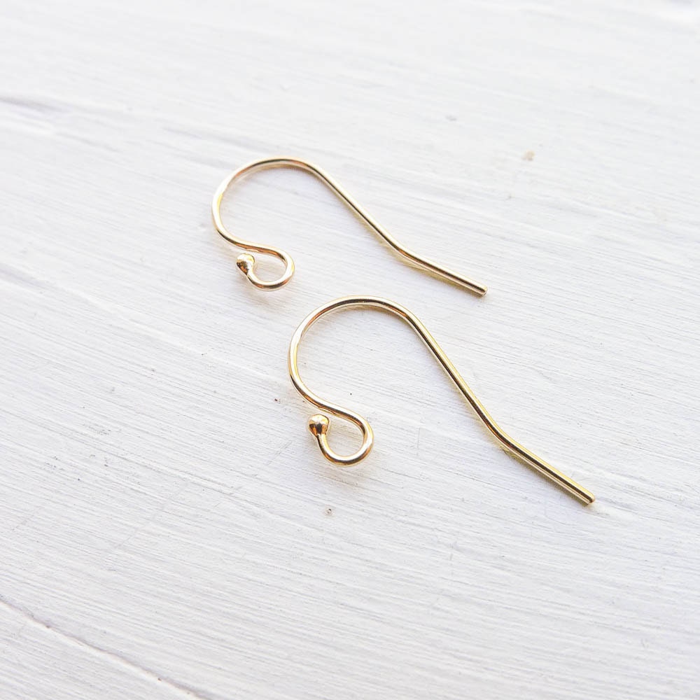 Gold Filled French Hook Earwire Pair with Balls Earring Findings