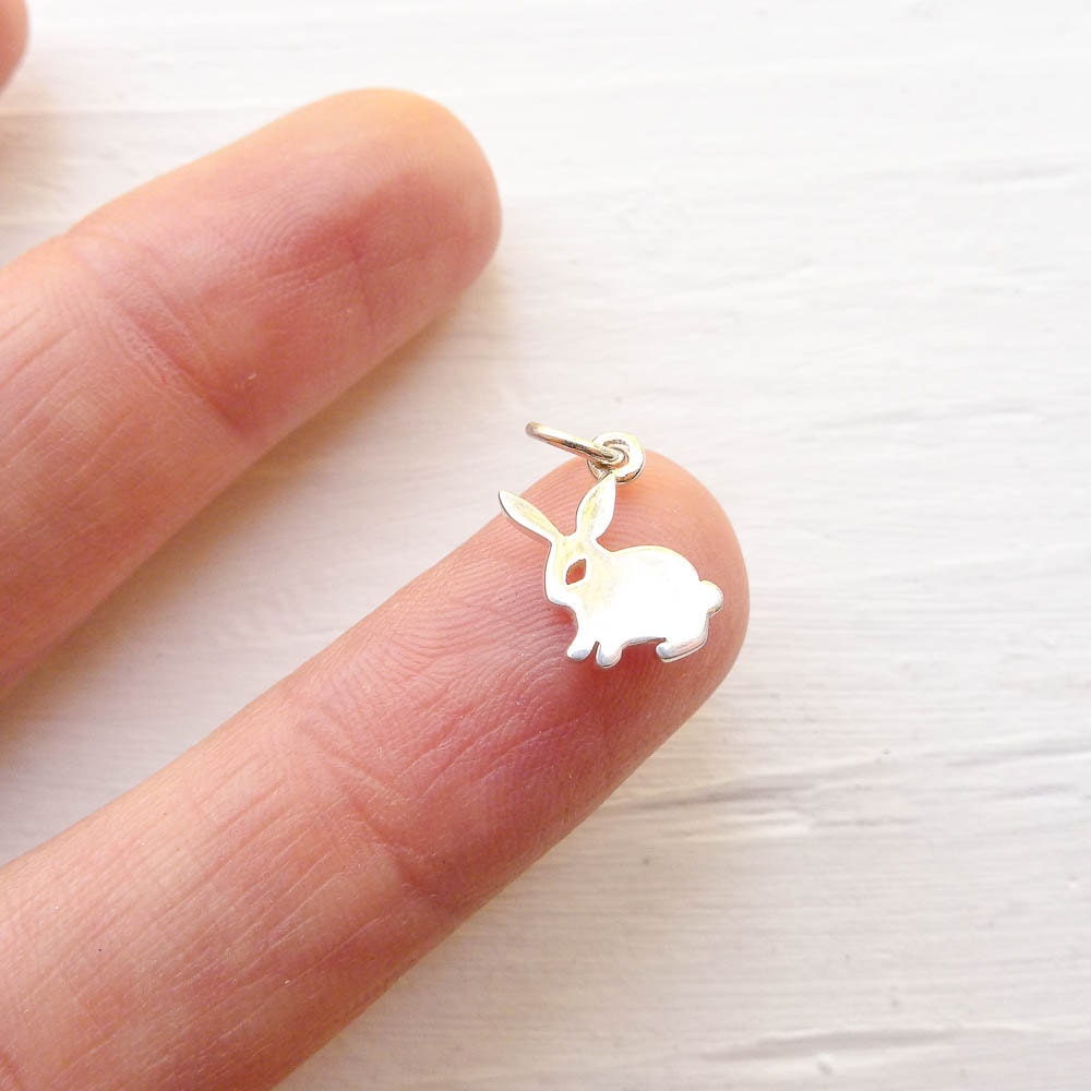 Tiny Sterling Silver Bunny Charm Little Rabbit Charms