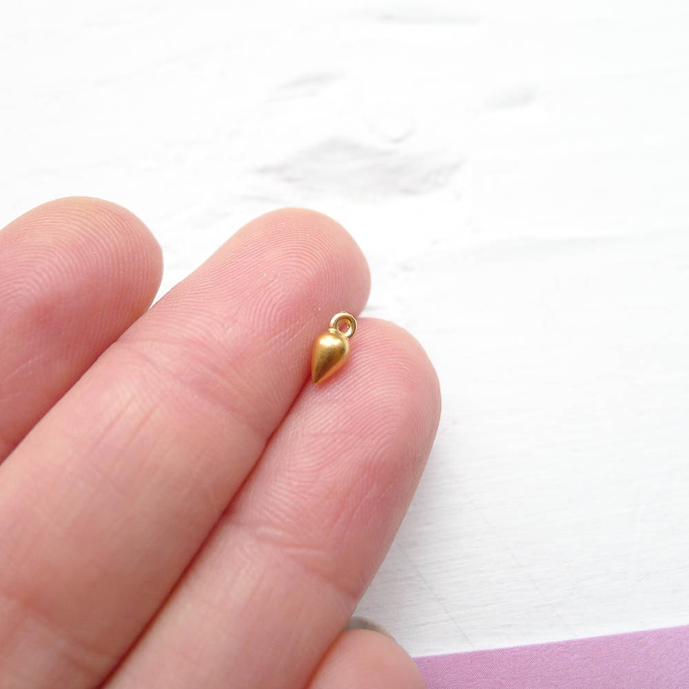 Tiny Gold Spike Charms Vermeil