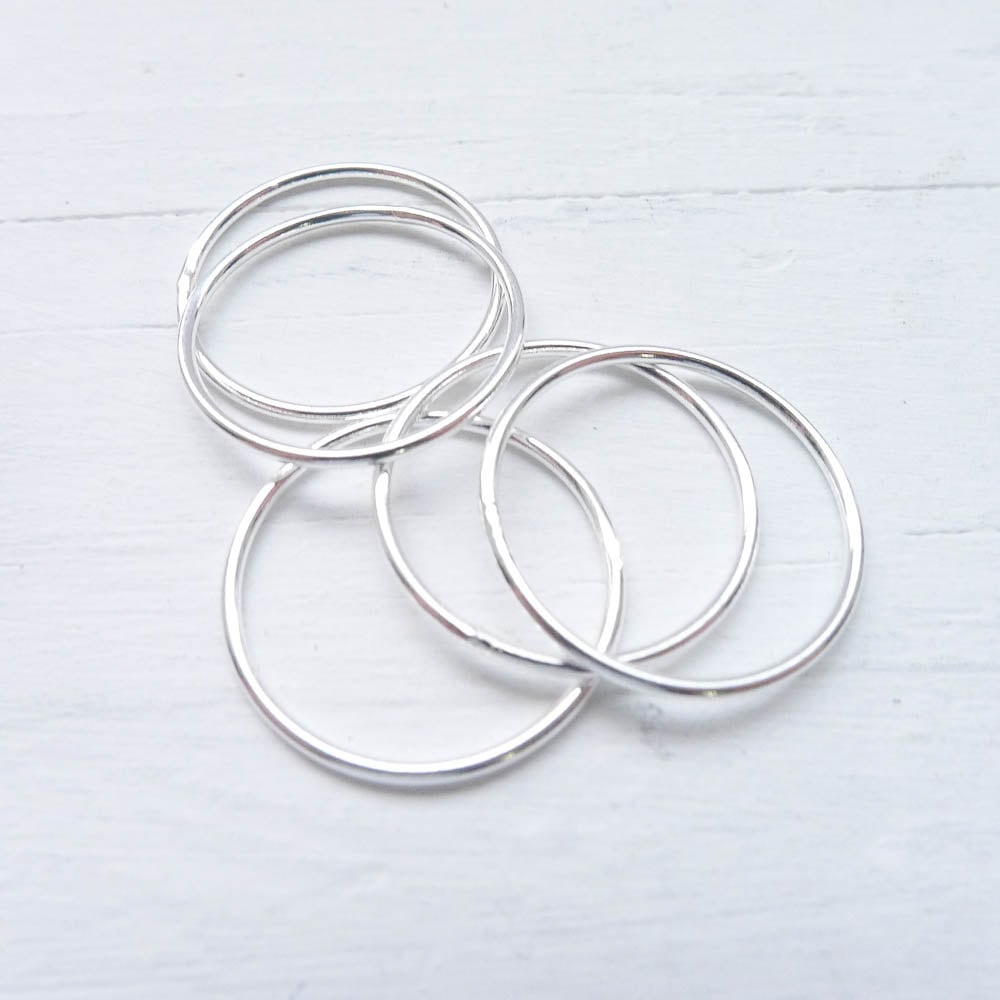 Size 9 Dainty Thin Ring ONE Sterling Silver Wispy Stacking Ring Skinny Silver Wire Ring 1mm