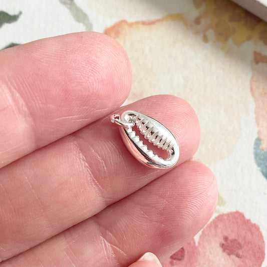 Cowrie Shell Charm Sterling Silver