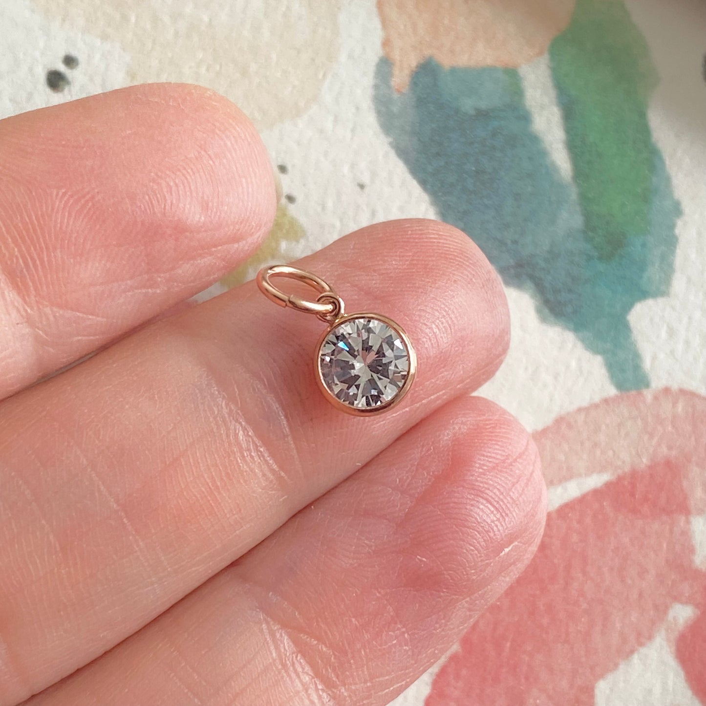 Rose Gold CZ Charm