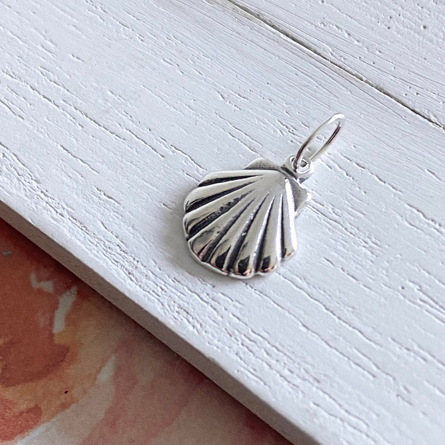 Clamshell Pendant Shell Charm Sterling Silver Ocean Sea Shells Seashell