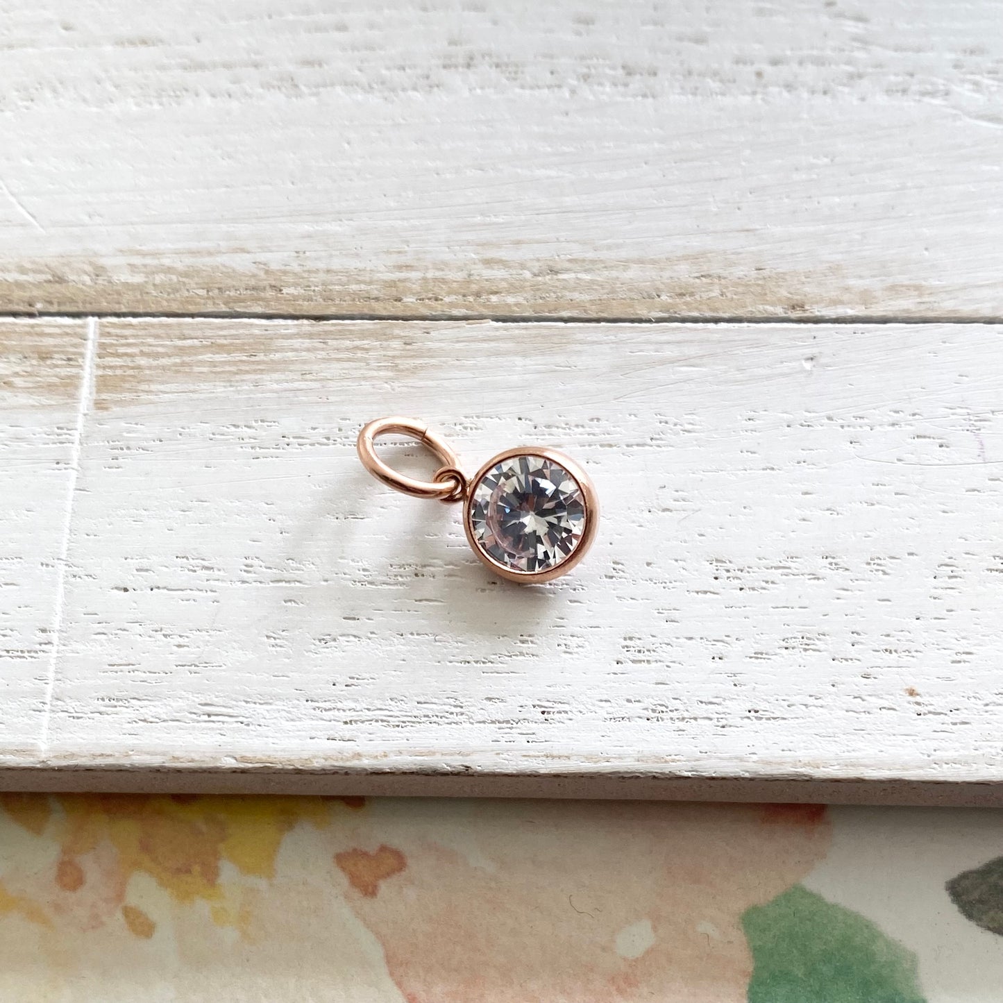 Rose Gold CZ Charm