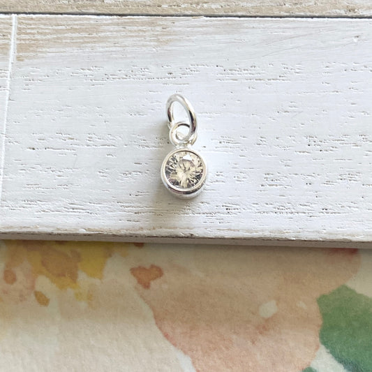 April Birthstone Charm 4mm