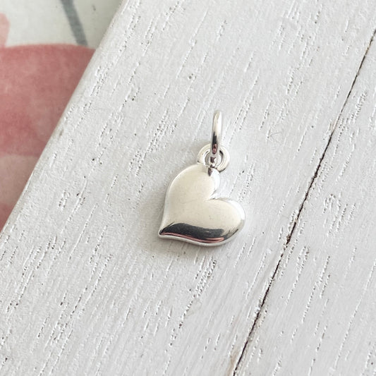 Puffy Heart Charm Sterling Silver