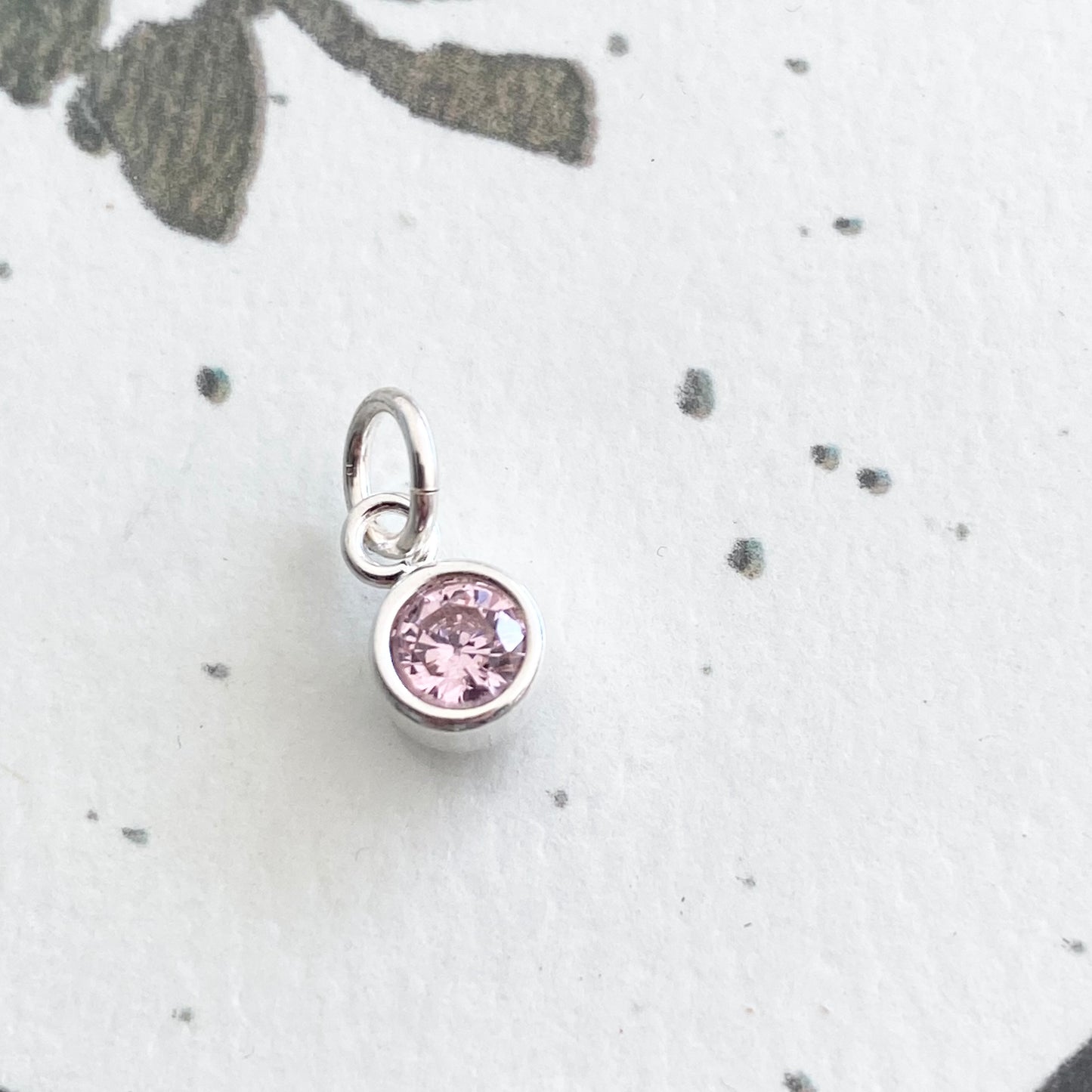 October Birthstone Charm Sterling Silver