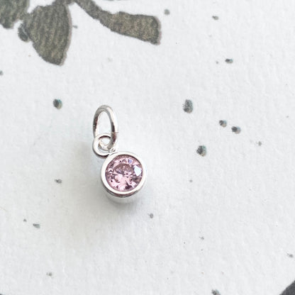 October Birthstone Charm Sterling Silver