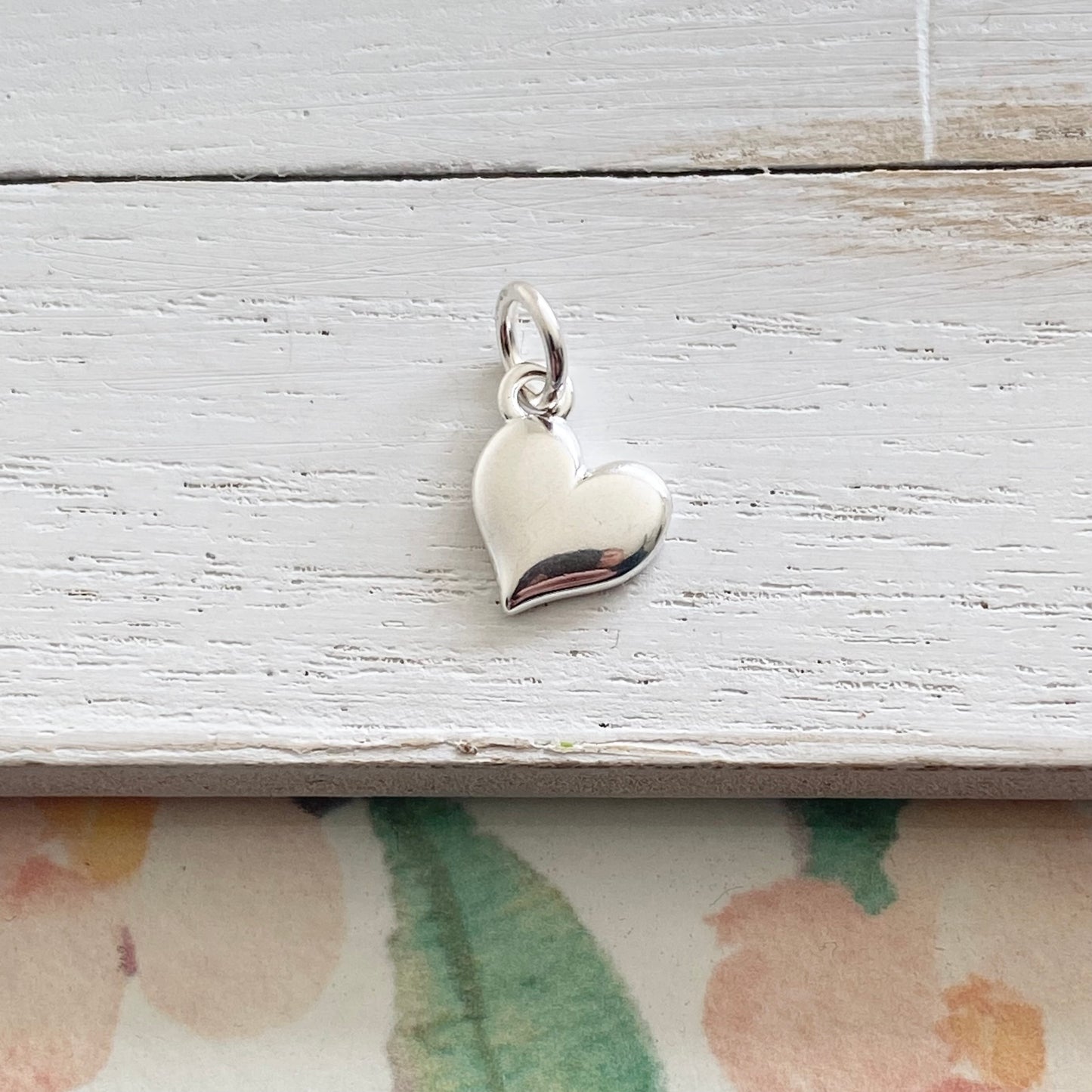 Puffy Heart Charm Sterling Silver