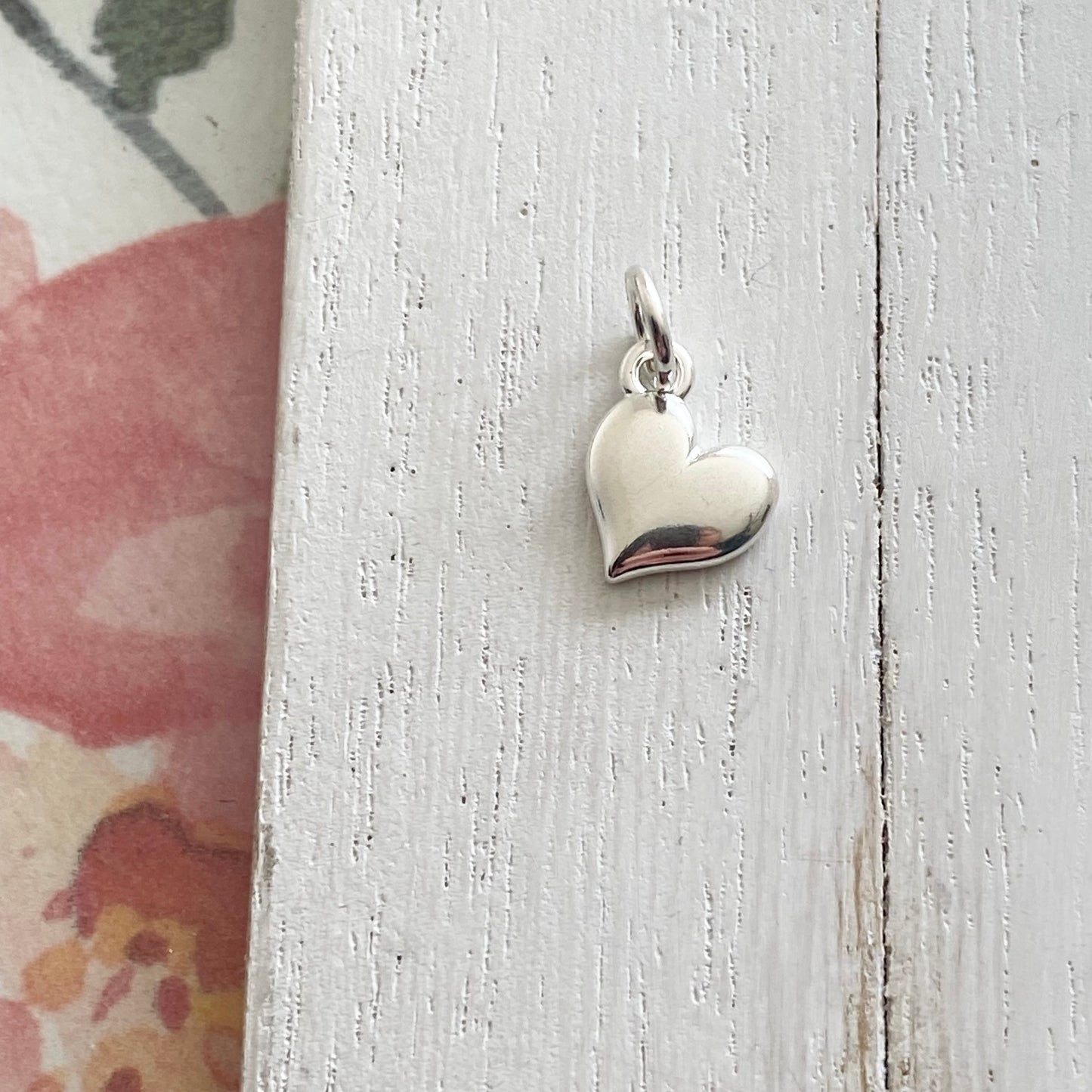 Puffy Heart Charm Sterling Silver
