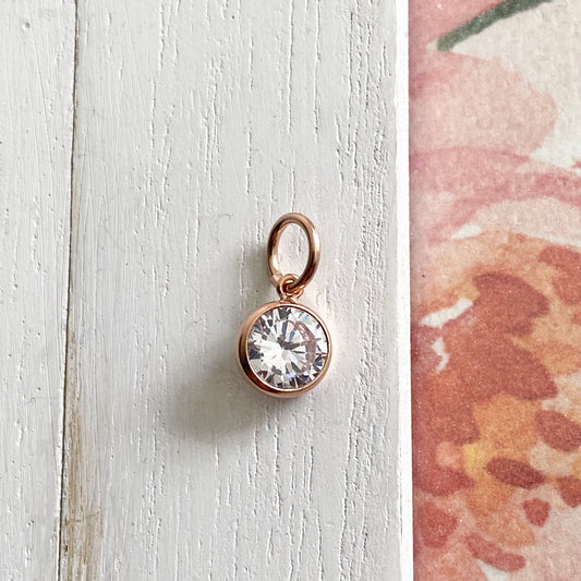 Rose Gold CZ Charm