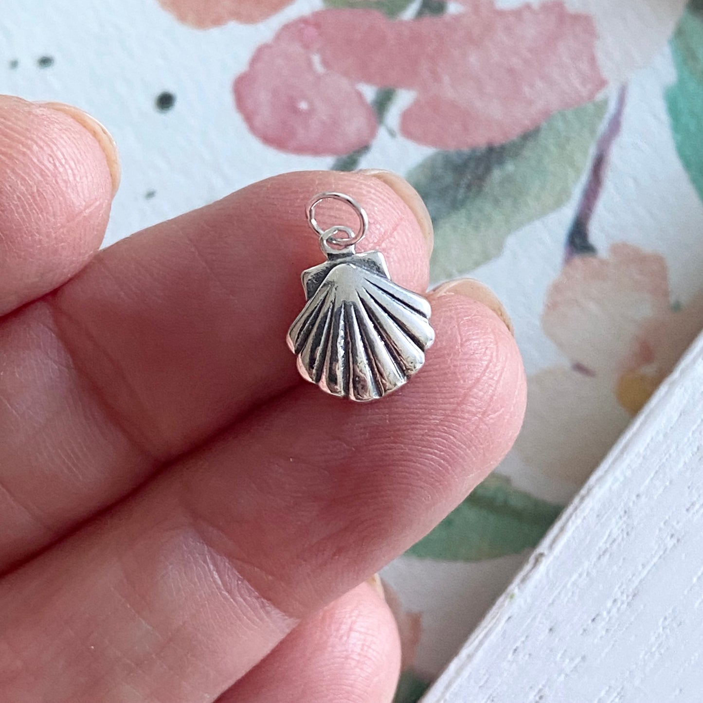 Clamshell Pendant Shell Charm Sterling Silver Ocean Sea Shells Seashell