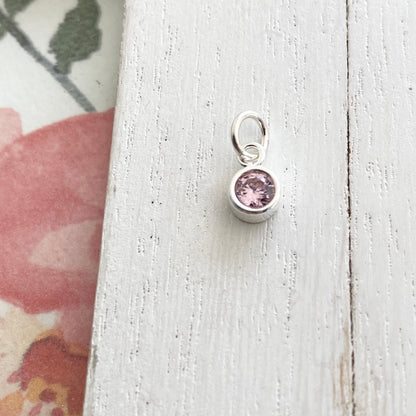 October Birthstone Charm Sterling Silver