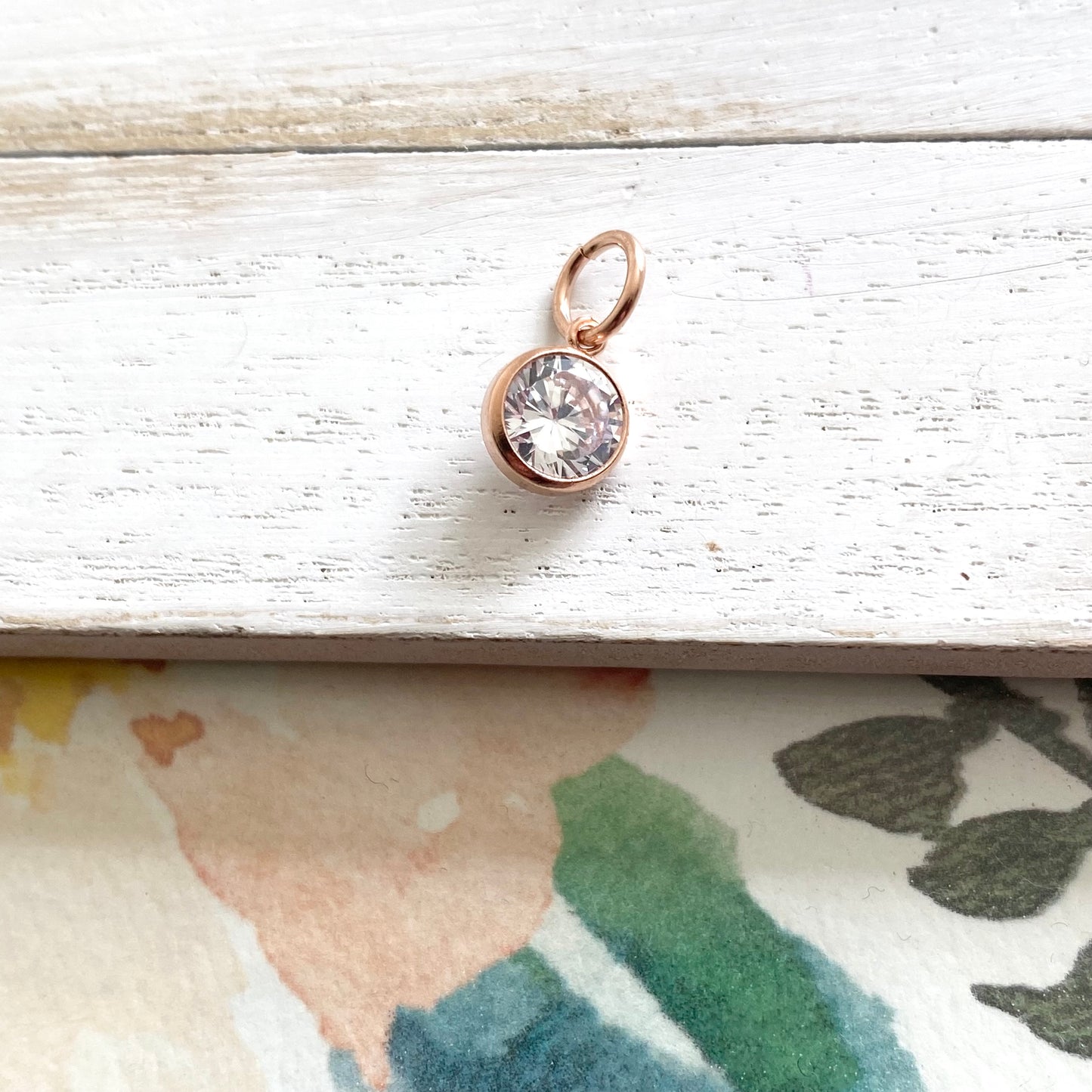 Rose Gold CZ Charm