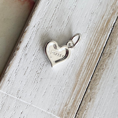 Puffy Heart Charm Sterling Silver